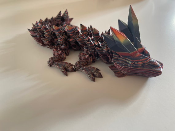 Crystal Dragon, Articulating Flexi Wiggle Pet, Print in Place, Fantasy- 3D Fil