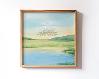 Psalm 23 Landscape Print: Modern Christian Wall Art