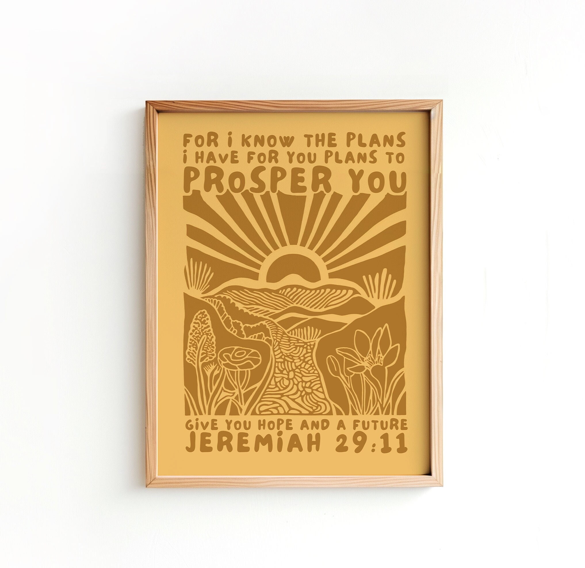 Jeremiah 29 11 - Bible Verse Wall Art Print Poster - Christian Gift ...