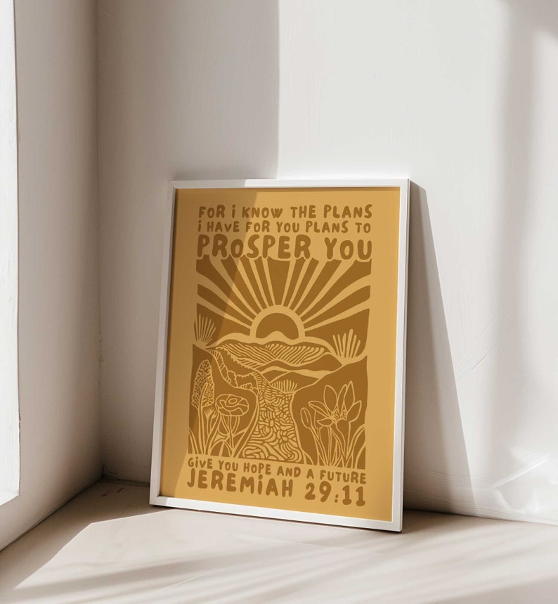 Jeremiah 29 11 Bible Verse Wall Art Print Poster Christian Gift