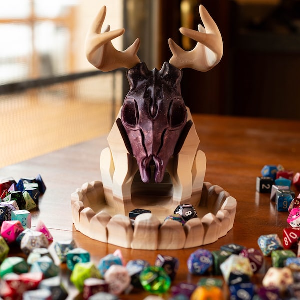 3D Printed Deer Skull Dice Tower | Table Top Game Accessory & Unique Game Decor