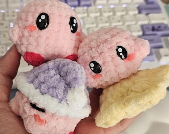 Small Pink Puff, Pink Puff, Orange Puff, Sleepy Puff, Pink Puff on a Star Crochet [KEYCHAIN INCLUDED]