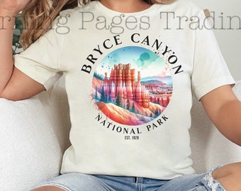 ブライスキャニオン国立公園シャツ、ユタ州水彩画Tシャツ