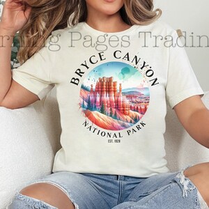 Watercolor Bryce Canyon National Park Shirt, Utah Rocks Parks Tshirt, Mighty Five Hiking Camping, Moab Southwest Desert Vibes Shirt
