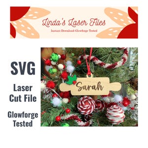 Personalized Rolling Pin Ornament SVG Laser Cut Glowforge File, baking svg file, instant download, laser file