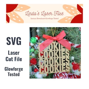 Cookies Word Ornament SVG Laser Cut Glowforge File, baking svg file, instant download, laser file