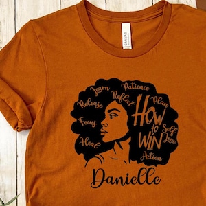 Afro Woman Affirmation Shirt Personalized Gifts for Her Custom Name Afrocentric Black Girl Magic Black Owned Business