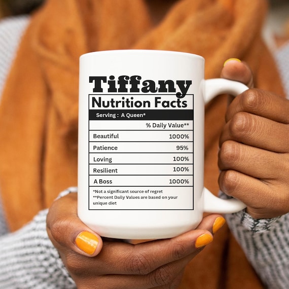 Nutrition Facts Mug, Custom Name Black Woman Mug,Afrocentric Mug, Afrocentric mug, Gift for Best Friend, Affirmation mug, Empowerment Mug