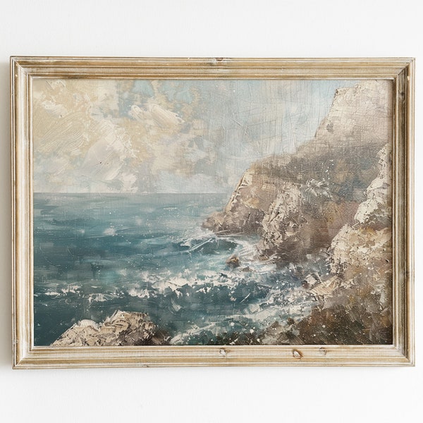 Mediterranean Wall Art | Mediterranean Painting | Italian Painting | Vintage Painting | Digital Print | Landscape Painting | Art Print