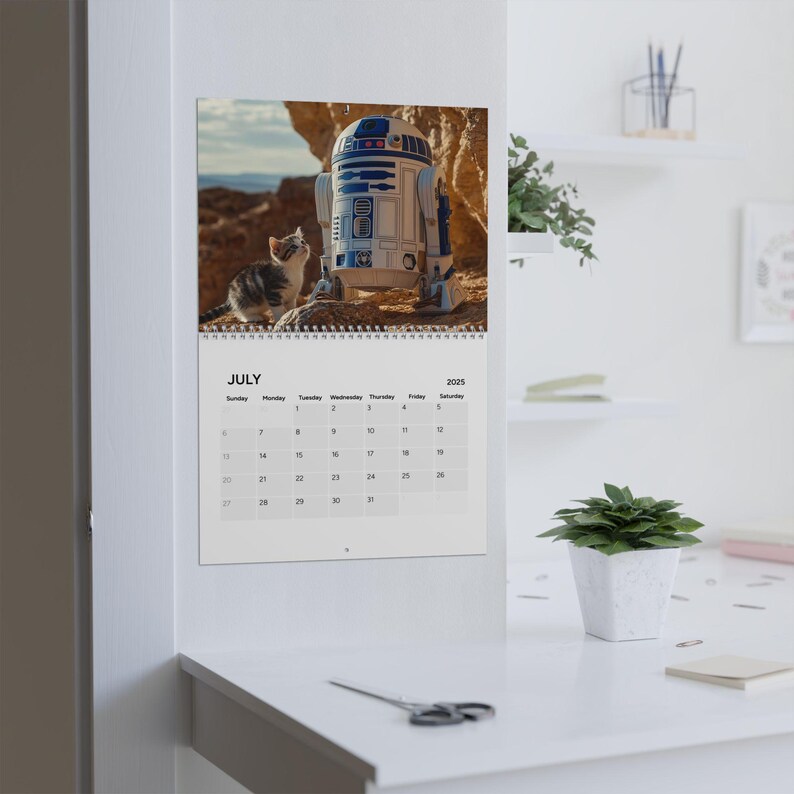 R2-D2 & kittens Calendar 2025, star wars gift Purrfection meets evil- starwars gifts, stocking stuffer, valentines gift, gifts for him image 10