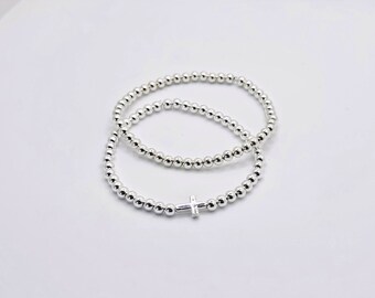 国内発送【Chained&Able】SILVER HANGING CROSS BEADED BRACELET 国内発送【Chained&Able】SILVER HANGING CROSS BEADED BRACELET