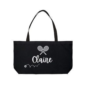 Tennis Tote Bag- customizable name, tennis team player gift, tennis coach gift