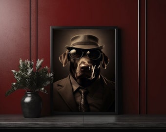 Vintage Dog Portrait Art Print: Pet Home Decor (Digital Download)