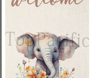 Elephant Buffalo Plaid Garden Flag: Farmhouse Outdoor Decor (12x18)