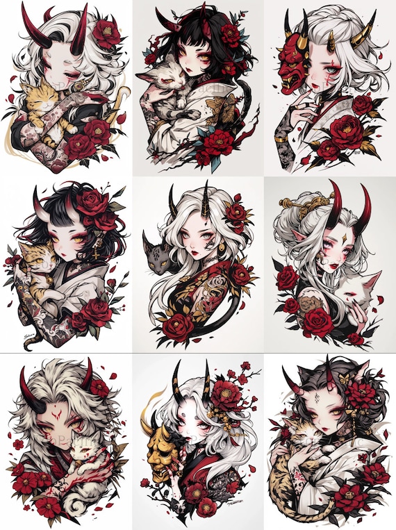 Neo-traditional Tattoo Art Prints Set of 10 Gothic Victorian