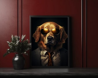 Vintage Dog Portrait Art Print: Pet Home Decor (Digital Download)