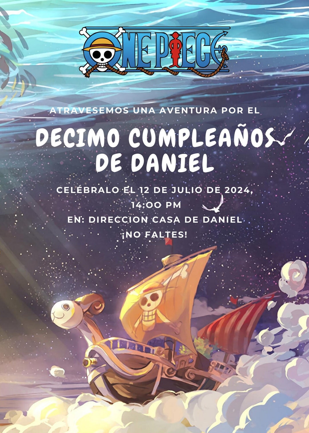 One piece editable invitation etsy