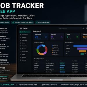 Job Tracker Web App | Job Application Tracker | Job Search Dashboard | Interview Tracker | Career Planner (Browser-Based)