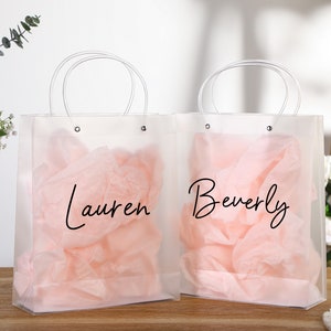 PVC gift bag-Bridesmaid gift bag-Party Bag-Welcome Bag-Bachelorette Party Gift Bags-Birthday Gift Bags-Clearly gift bag-Wedding gift bag image 5