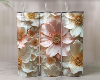 3D Flower 20oz Skinny Tumbler Sublimation Design Digital downloadable,3D Flower Tumbler Wrap,Digital Download,JPG,PNG