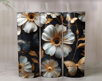 Flower 20oz Skinny Tumbler Sublimation Design Digital downloadable,Flower Tumbler Wrap,Digital Download,JPG,PNG