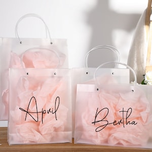 PVC gift bag-Bridesmaid gift bag-Party Bag-Welcome Bag-Bachelorette Party Gift Bags-Birthday Gift Bags-Clearly gift bag-Wedding gift bag image 1