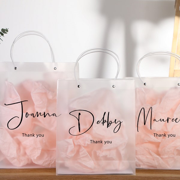 Bridesmaid gift bag-PVC gift bag-Party Bag-Welcome Bag-Bachelorette Party Gift Bags-Birthday Gift Bags-Clear gift bag-Wedding gift bag
