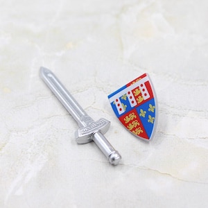 Custom Made minifigure Accessories - Medieval Royal Shing Sword and Shield - NO Minifigure !!
