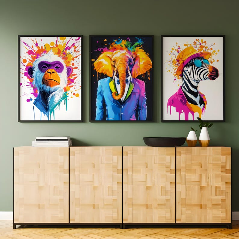 A digital artwork of a stylish elephant in a suit.