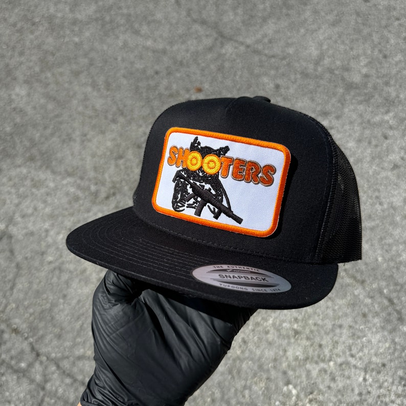 Hunting Owl Black Trucker Hat, Retro Hat, Mesh Back Snapback, High Crown, Adult Size image 3