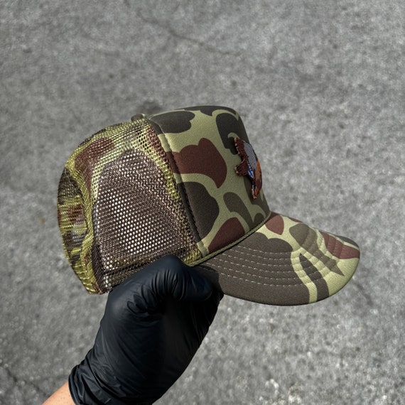 Duck Hunt Camouflage Trucker Hat, Retro Rope Hat, Mesh Back