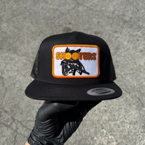 Hunting Owl Black Trucker Hat, Retro Hat, Mesh Back Snapback, High Crown, Adult Size image 1