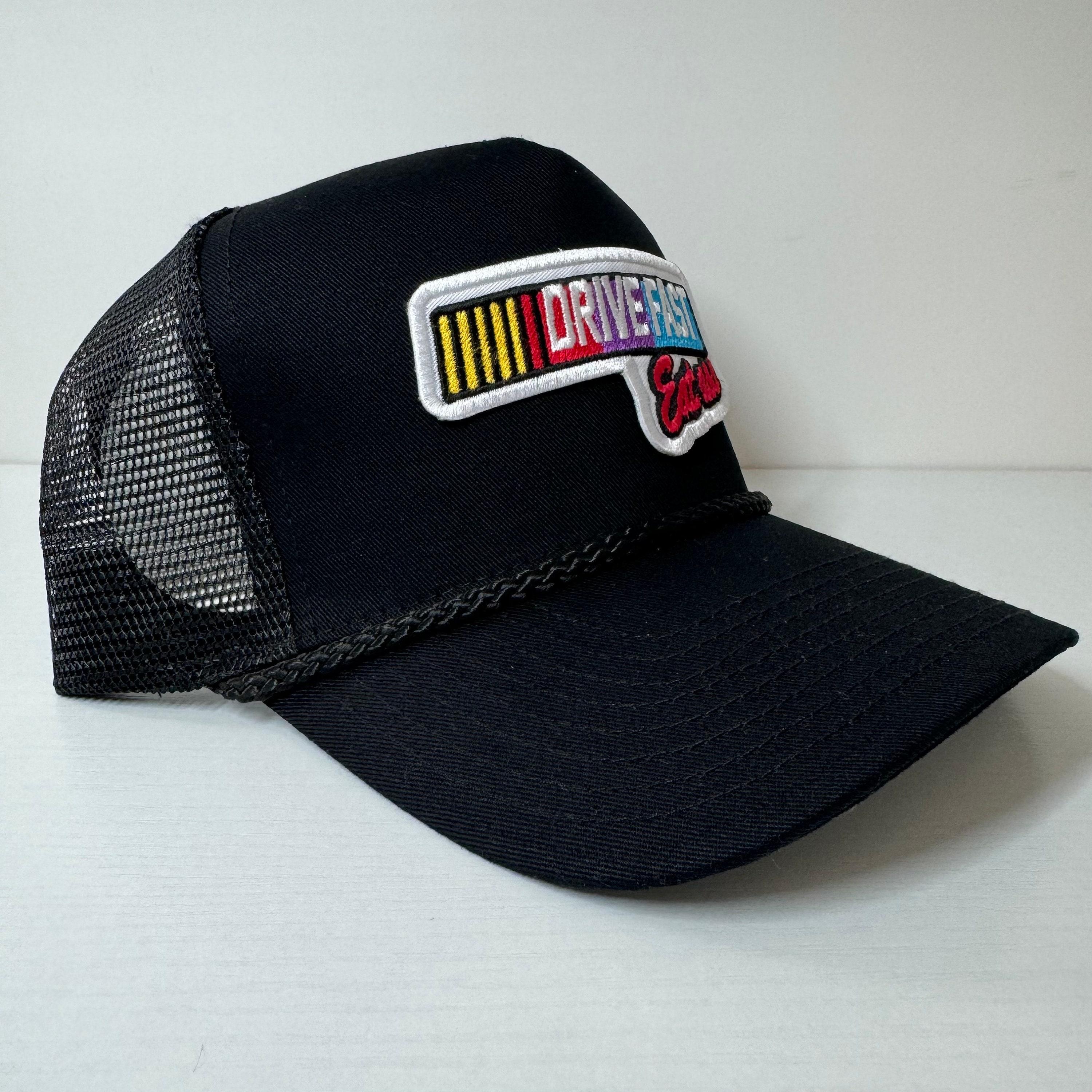 s FUNNY TRUCKER HATS Drive Fast Eat Ass Hat Snapback Trucker Hat