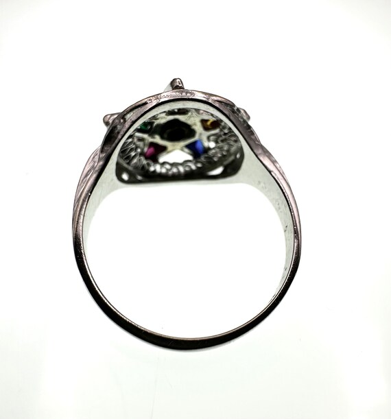 Vintage Order Eastern Star Ring 14k Gold Diamond … - image 6