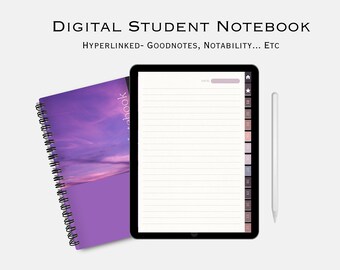 Digital Notebook | Student Notebook | Vertical | 12 sections