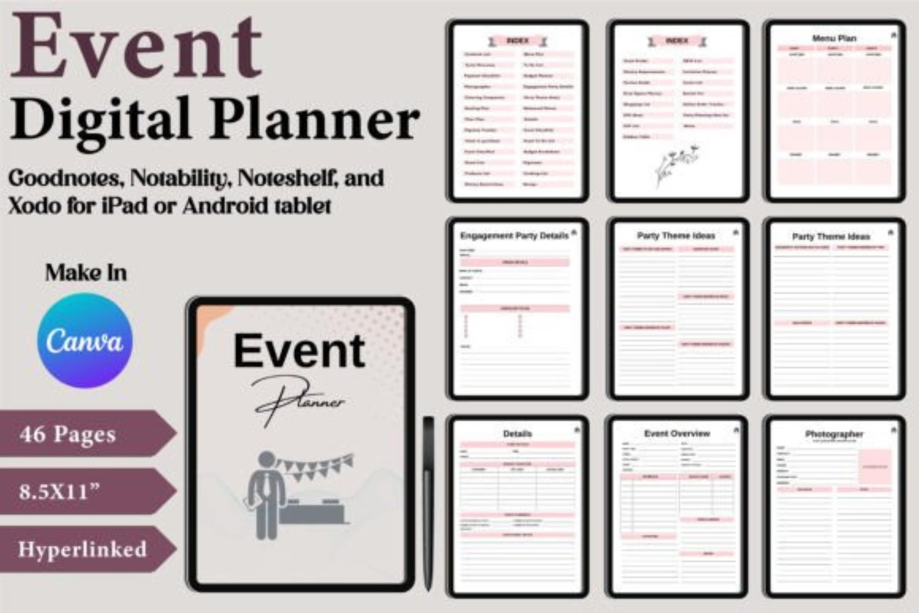 Digital Event Planner Digital Planner Event Planner Event Organizer