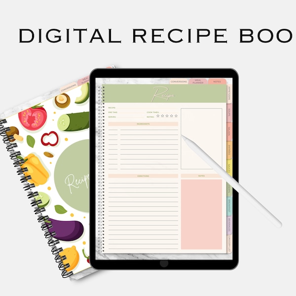 Digital Recipe Book- Hyperlinked Goodnotes Vertical Planner