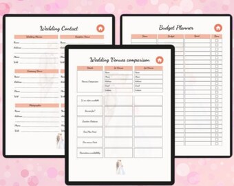 Wedding Planner, Goodnotes Planner, Digital Planner, Bride Planner, Organizzatore di matrimoni, Pianificazione della sposa, Lista di controllo del matrimonio