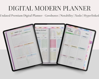 Digital Modern Planner, Goodnotes Planer, iPad Planer, Notability Planer, Digitaler Kalender - Hyperlinked Planner