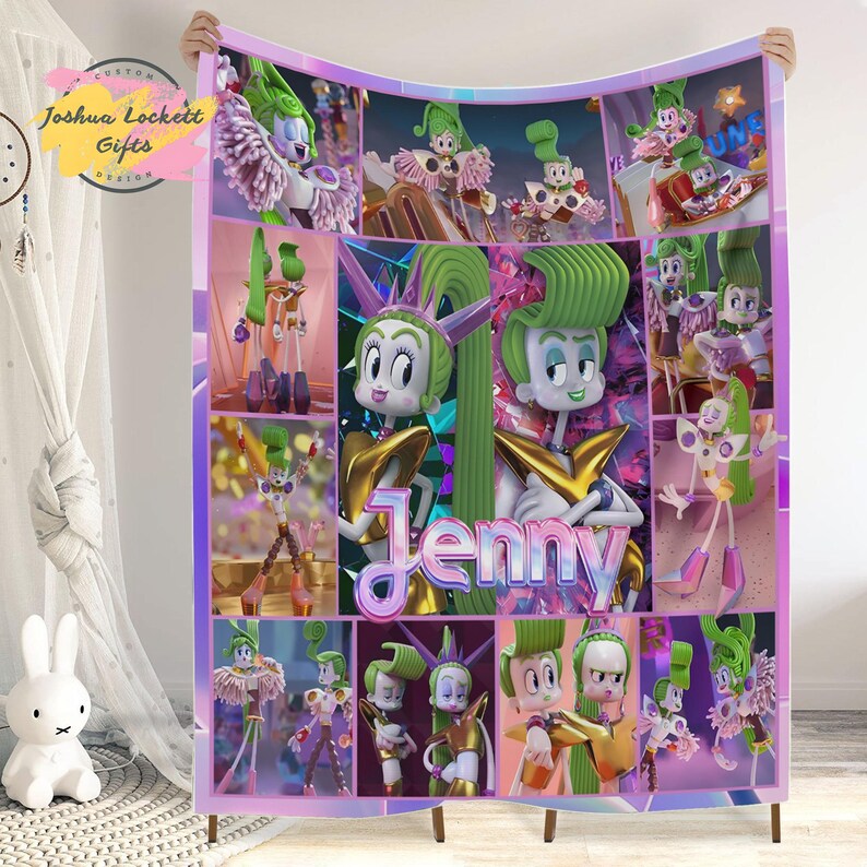 Personalized Velvet and Veneer Throw Blanket, Custom Name Trolls Band