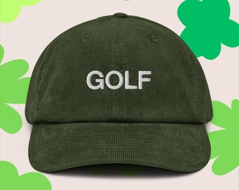 Golf Embroidered Corduroy Hat