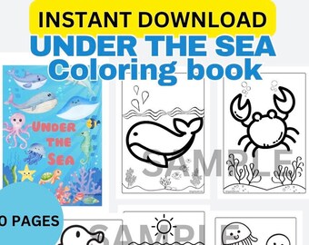 Livre de coloriage sous la mer pour enfants, à imprimer pour les enfants, pages à colorier, préscolaire à imprimer, école à la maison à imprimer pour les enfants, créatures marines