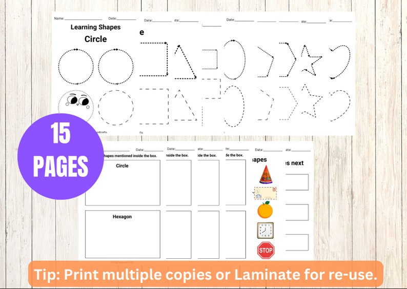 Peut inclure: Une feuille de travail imprimable pour apprendre les formes. La feuille de travail comprend une vari&eacute;t&eacute; de formes, notamment des cercles, des carr&eacute;s, des triangles, des &eacute;toiles et des c&oelig;urs. La feuille de travail comprend &eacute;galement une section pour &eacute;crire le nom de chaque forme. La feuille de travail est con&ccedil;ue pour les enfants de 3 &agrave; 5 ans.