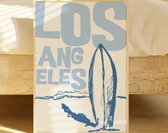 Retro LA Surf Print, minimalistische Küsten Wandkunst (Digitaler Download)
