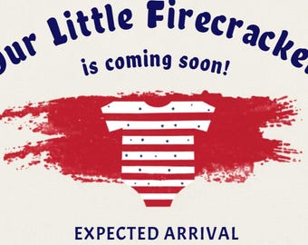 Pregnancy Announcement, Baby Announcement - Fourth of July Theme, Summer Theme, Social Media (Digital)