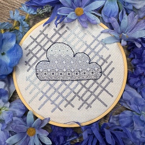 Rainy Days: modern blackwork pattern