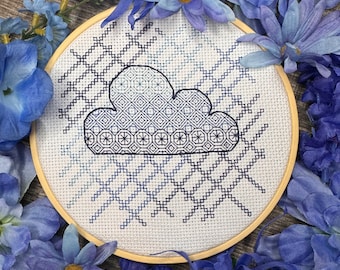 Rainy Days: modern blackwork pattern