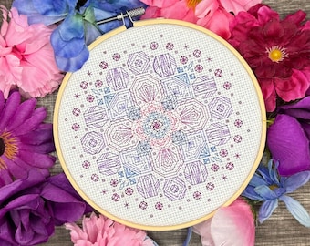 Calista-kaleidoscope modern blackwork pattern