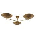 3 Light Mid Century Modern Brass Sputnik Flush Mount Fixture Modern Raw Brass Sputnik chandelier light Fixture