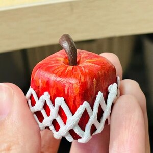 Handmade Apple Ornament, Clay Art Fruit Decor, Kitchen Room Decor, Unique Decorative Sculpture, Gift for Daughter, Home Decor Red